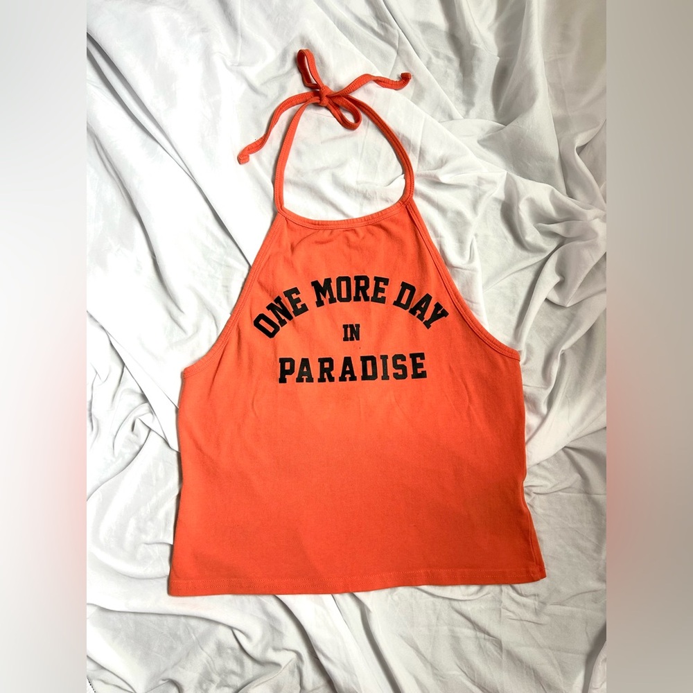 H&M Divided Orange Halter Top “One More Day In Paradise”